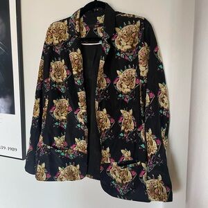 H&d London multicolored tiger print blazer